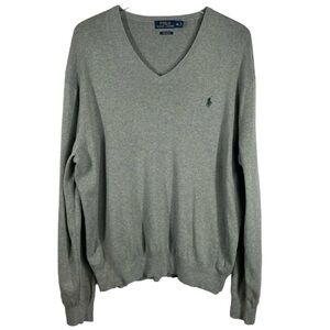 Polo by Ralph Lauren Gray V-Neck Sweater